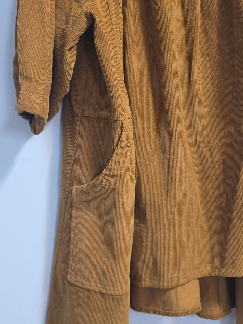 Free People Corduroy Tunic Top in Camel Brown 100% Cotton - Picture 4 of 11